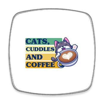 Cat Cat Mama Cat Lover Gift - Square fridge magnet - white - Front