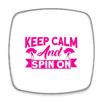 Stay calm and keep turning Flag guard Geschen - Square fridge magnet - white - Front