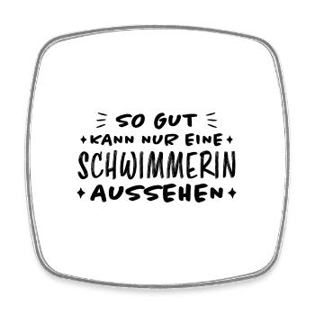 Schwimmerin Lustiger Spruch Fun Schwimmen Geschenk - Viereckiger Kühlschrankmagnet - Weiß - Vorne