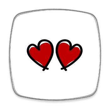 Herzen Love Symbol - Viereckiger Kühlschrankmagnet - Weiß - Vorne