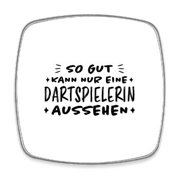 Dartspielerin Witz Spruch Darts Dartpfeil Geschenk - Viereckiger Kühlschrankmagnet - Weiß - Vorne