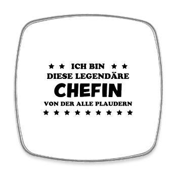 Chefin Mama Lustiger Spruch Familie Beruf Geschenk - Viereckiger Kühlschrankmagnet - Weiß - Vorne