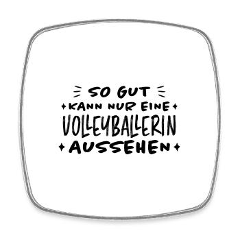 Volleyballerin Spruch Fun Beachvolleyball Geschenk - Viereckiger Kühlschrankmagnet - Weiß - Vorne