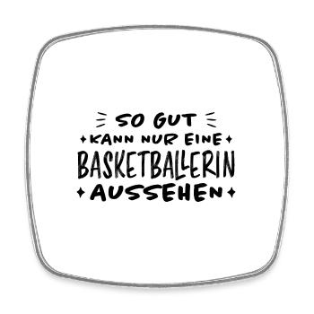 Basketballerin Lustiger Spruch Basketball Geschenk - Viereckiger Kühlschrankmagnet - Weiß - Vorne