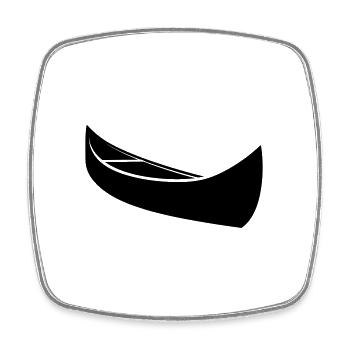 Canoe - Square fridge magnet - white - Front