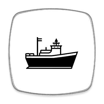 Boat - Square fridge magnet - white - Front