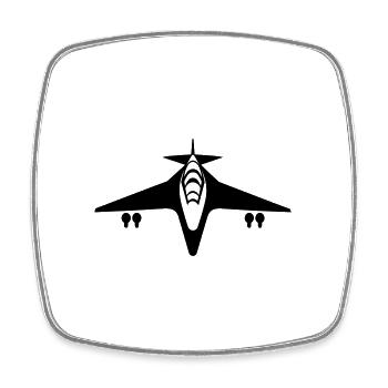 Avion de chasse - Magnet carré - blanc - Devant