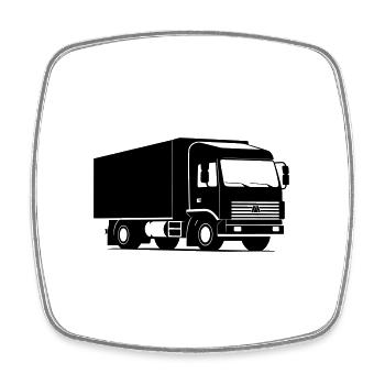 LKW - Viereckiger Kühlschrankmagnet - Weiß - Vorne