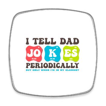 Groovy Hippie Dad - Ich erzähle regelmäßig Papa-Witze - Viereckiger Kühlschrankmagnet - Weiß - Vorne