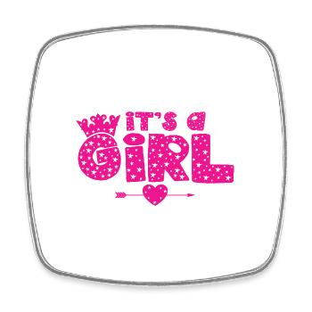 It´s a girl - Viereckiger Kühlschrankmagnet - Weiß - Vorne