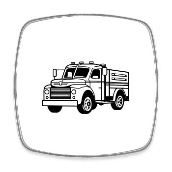 Lkw - Viereckiger Kühlschrankmagnet - Weiß - Vorne