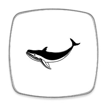 Whale - Square fridge magnet - white - Front