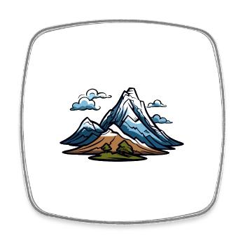 Berge Symbol - Viereckiger Kühlschrankmagnet - Weiß - Vorne