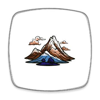Berge Symbol - Viereckiger Kühlschrankmagnet - Weiß - Vorne