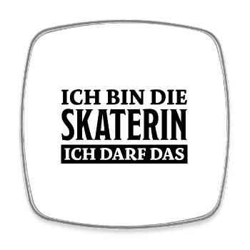 Skaterin Spruch Skating Lustiges Skaterin Geschenk - Viereckiger Kühlschrankmagnet - Weiß - Vorne
