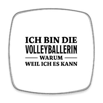 Volleyballerin Spruch Fun Beachvolleyball Geschenk - Viereckiger Kühlschrankmagnet - Weiß - Vorne