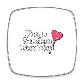 Funny Valentine's Quote I'm A Sucker For You - Viereckiger Kühlschrankmagnet - Weiß - Vorne