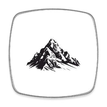 Berge Symbol Silhouette - Viereckiger Kühlschrankmagnet - Weiß - Vorne