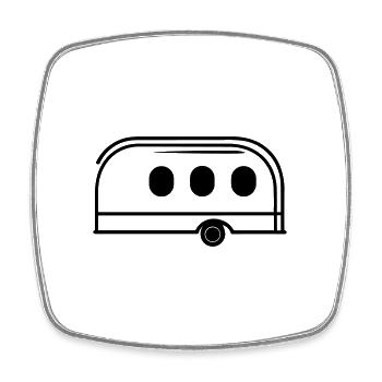 petite caravane - Magnet carré - blanc - Devant
