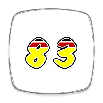 83 Symbole numérique Allemagne - Magnet carré - blanc - Devant