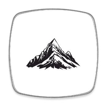 Berge Symbol Bergsteigen - Viereckiger Kühlschrankmagnet - Weiß - Vorne