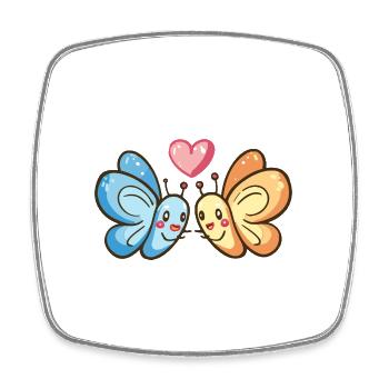 Schmetterling Paar Verliebt Tier Valentinstag - Viereckiger Kühlschrankmagnet - Weiß - Vorne