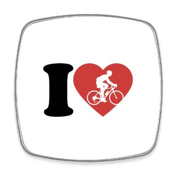 I Love Fahrrad - Herz - Hobby - Viereckiger Kühlschrankmagnet - Weiß - Vorne