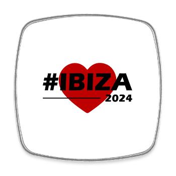 Ibiza 2024 Herz Liebe - Viereckiger Kühlschrankmagnet - Weiß - Vorne
