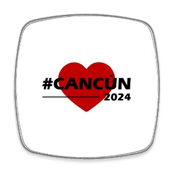 Cancun 2024 Amour du cœur - Magnet carré - blanc - Devant