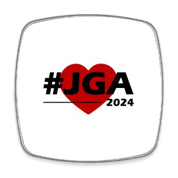 Bachelor party 2024 Heart Bachelor Party - Square fridge magnet - white - Front