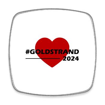 Golden Sands 2024 Heart Love - Square fridge magnet - white - Front