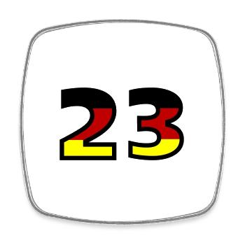 23 Numéro Allemagne Jersey - Magnet carré - blanc - Devant