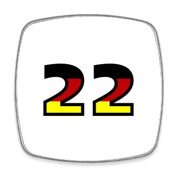 22 Number Germany Jersey - Square fridge magnet - white - Front