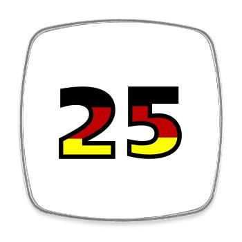 25 Number Germany Jersey - Square fridge magnet - white - Front
