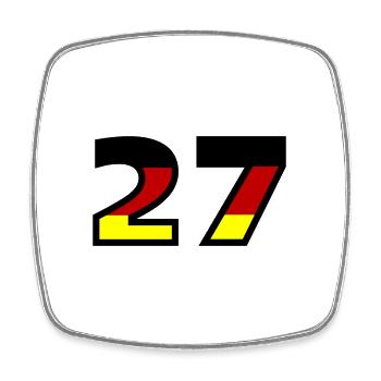 27 Numéro Allemagne Jersey - Magnet carré - blanc - Devant