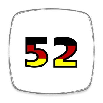 52 Numéro Allemagne Jersey - Magnet carré - blanc - Devant