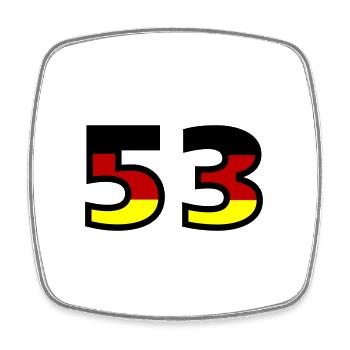 53 Numéro Allemagne Jersey - Magnet carré - blanc - Devant