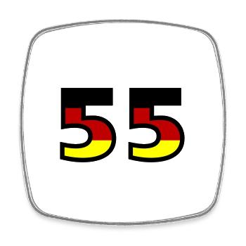 55 Number Germany Jersey - Square fridge magnet - white - Front