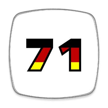 71 Number Germany Jersey - Square fridge magnet - white - Front