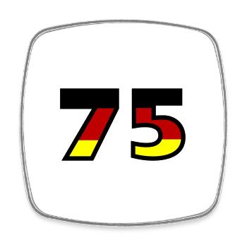 75 Number Germany Jersey - Square fridge magnet - white - Front
