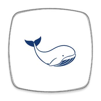 Baby Whale - Square fridge magnet - white - Front