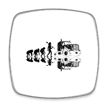 Trucker Evolution Fahren Papa Trucker Vater LKW - Viereckiger Kühlschrankmagnet - Weiß - Vorne