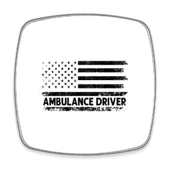 Amerikanische Flagge Krankenwagenfahrer USA Patriot EMS Par - Viereckiger Kühlschrankmagnet - Weiß - Vorne