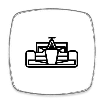 Race Car - Square fridge magnet - white - Front