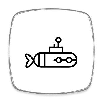 U-Boot-Boot - Viereckiger Kühlschrankmagnet - Weiß - Vorne