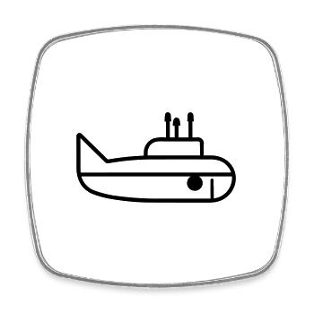 U-Boot-Boot - Viereckiger Kühlschrankmagnet - Weiß - Vorne