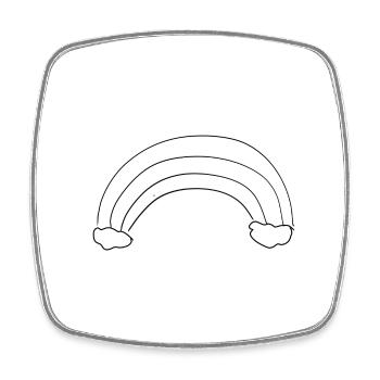 Rainbow icon clouds - Square fridge magnet - white - Front