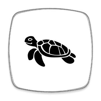 Schildkröte - Viereckiger Kühlschrankmagnet - Weiß - Vorne