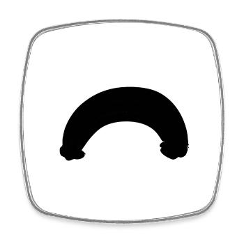 bogen symbol linie - Viereckiger Kühlschrankmagnet - Weiß - Vorne