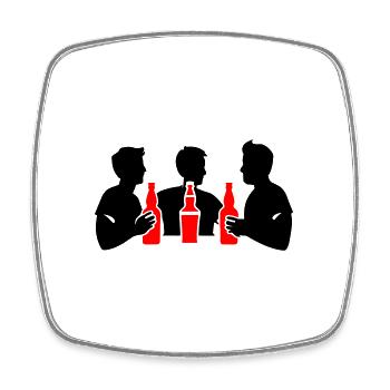 Bachelor Party Team Holiday Bachelor Party - Square fridge magnet - white - Front